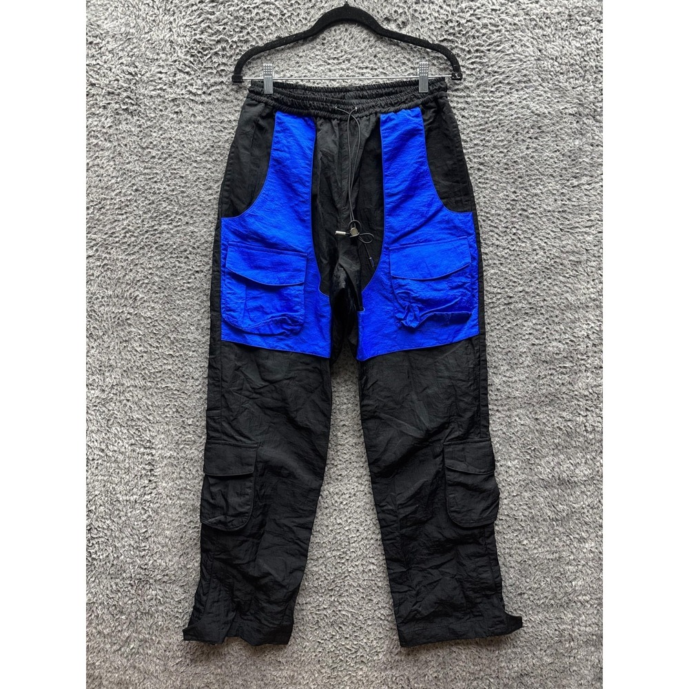 Nash NY Holster Elastic Waist Drawstring Cargo Pants Black Electric Blue Mens M